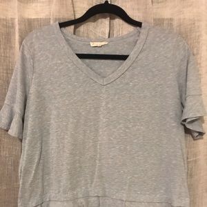 Light Blue Ruffle Top